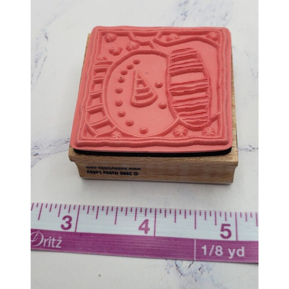 Cute Christmas Holiday Snowman Wood Mounted Rubber Stamp Hobby Lobby - Picture 7 of 7
